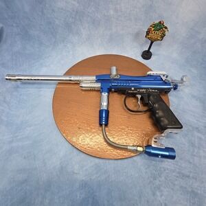 Spyder Xtra Semi-Auto Paintball Marker Blue Silver Anodized Mechanical Gun